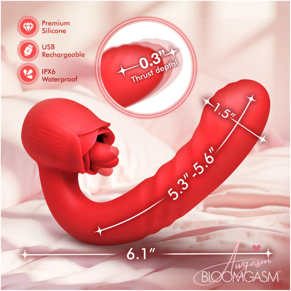 Boom Bloom Thrusting & Licking Rose Vibrator - Image 5