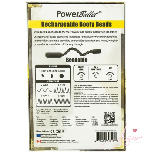 Booty Beads Rechargeable 7 Function-Black - Image 5