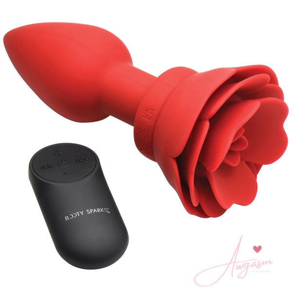 Booty Sparks 28X Silicone Vibrating Rose Anal Plug With Remote - Image 2