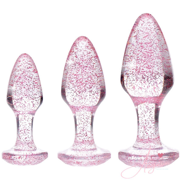 Booty Sparks Glitter Gem Anal Plug Set-Pink - Image 2