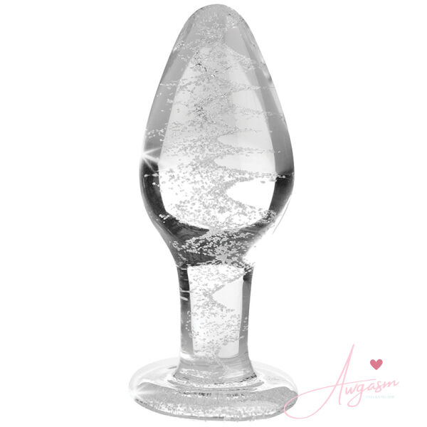 Booty Sparks Glow-In-The-Dark Glass Anal Plug-Large - Image 2