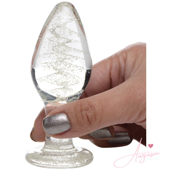Booty Sparks Glow-In-The-Dark Glass Anal Plug-Large - Image 3