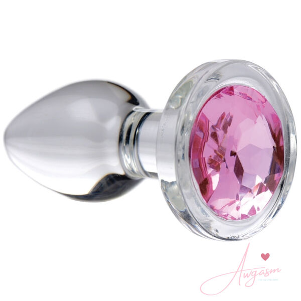 Booty Sparks Pink Gem Glass Anal Plug-Small - Image 2