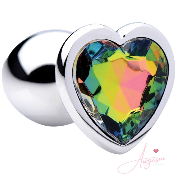 Booty Sparks Rainbow Prism Heart Anal Plug-Small - Image 2