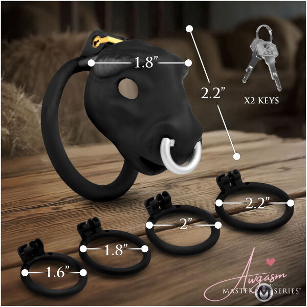 Bull Chastity Cage - Black - Image 4