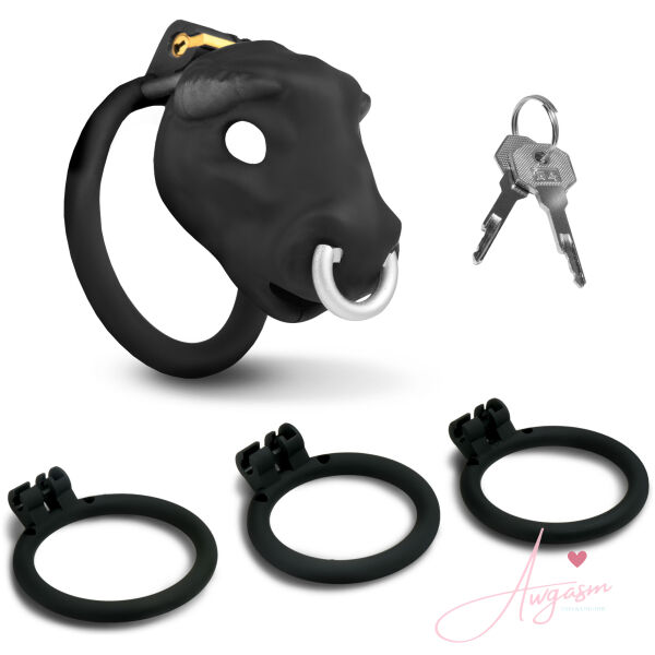 Bull Chastity Cage - Black - Image 5