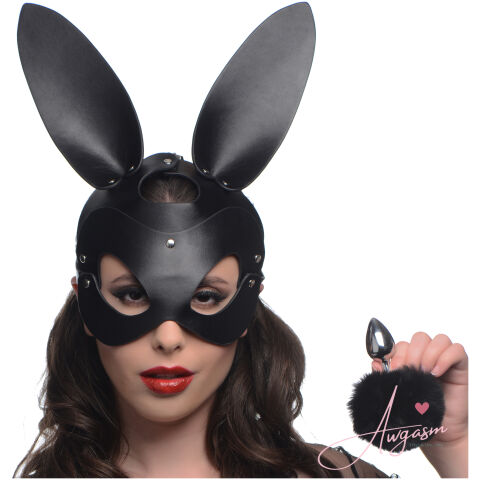Bunny Tail Anal Plug and Mask Set