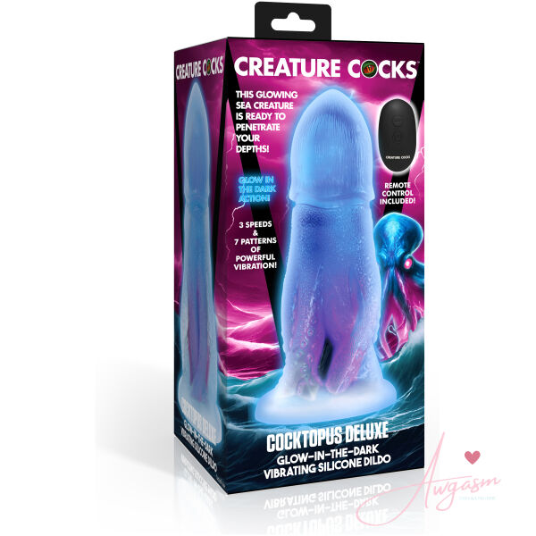 Cocktopus Deluxe Glow-in-the-Dark Vibrating Silicone Dildo - Image 6