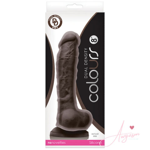 Colours Dual Density Dildo-Dark Brown 8