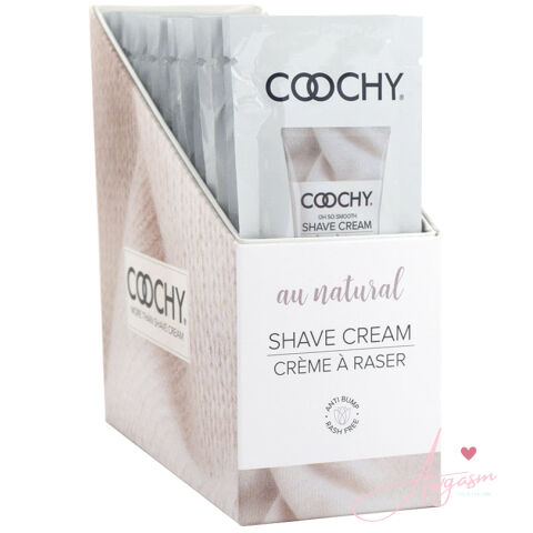 Coochy Shave Cream-Au Natural 15ml Foil Display of 24