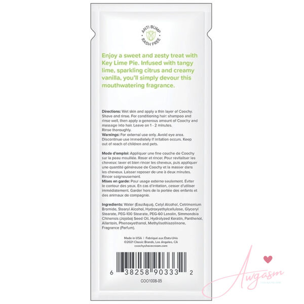 Coochy Shave Cream-Key Lime Pie 15ml Foil 24 Poly Bag - Image 2