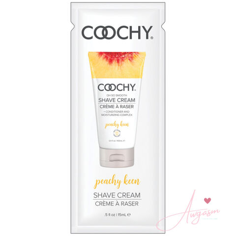 Coochy Shave Cream-Peachy Keen 15ml Foil 24 Poly Bag