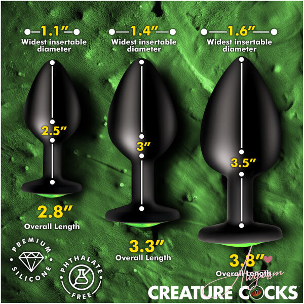 Creature Eyes Green Eye Silicone Butt Plug Set - Image 3