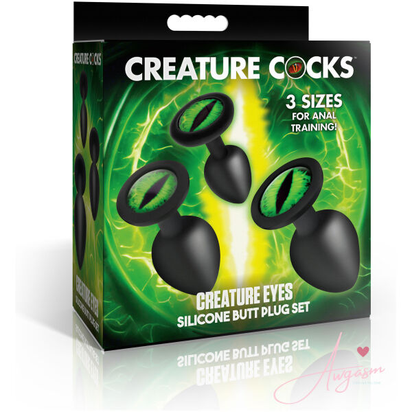 Creature Eyes Green Eye Silicone Butt Plug Set - Image 5