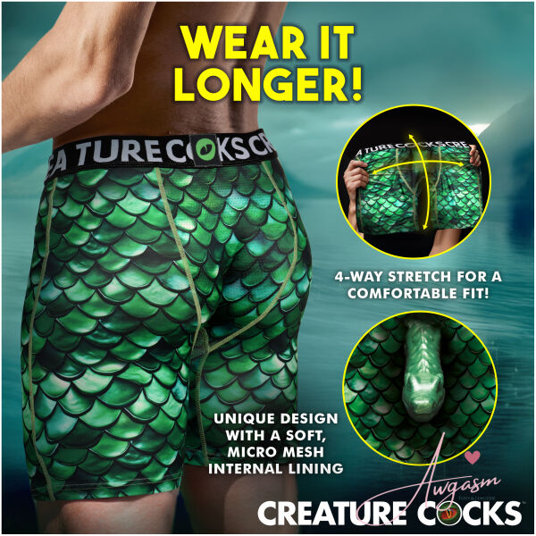 Creature Wear Cockness Monster Lake Creature Boxer Shorts - Small - Image 4