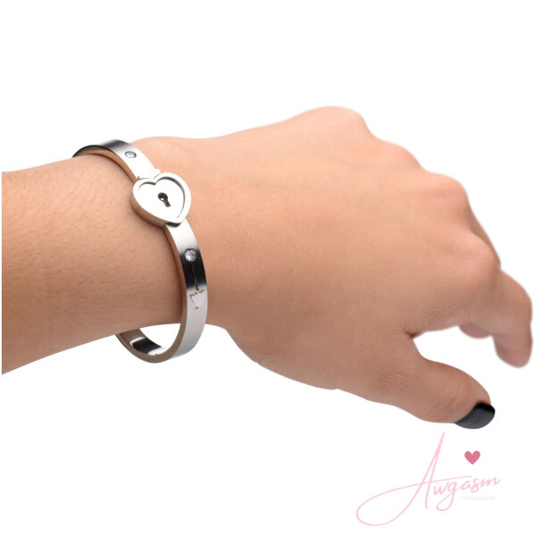 Cuffed Locking Bracelet and Key Necklace - Image 2