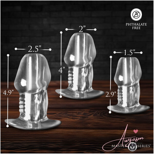 Dicked Clear Hollow Anal Plug 3pc Set - Image 5