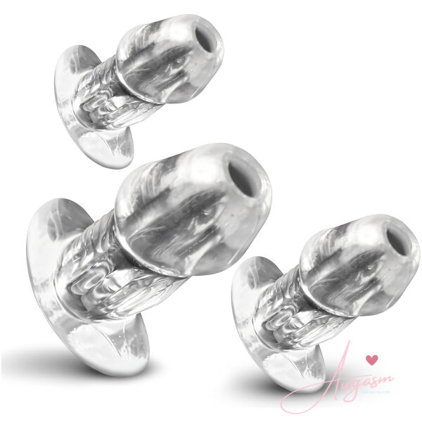 Dicked Clear Hollow Anal Plug 3pc Set - Image 6