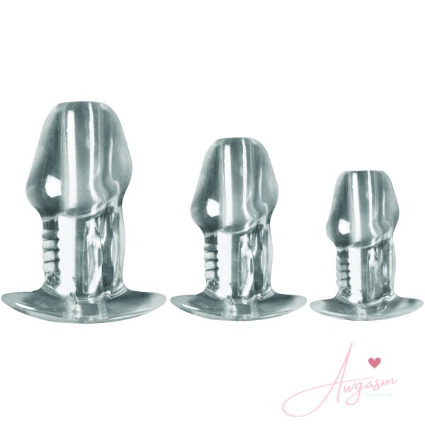 Dicked Clear Hollow Anal Plug 3pc Set - Image 7