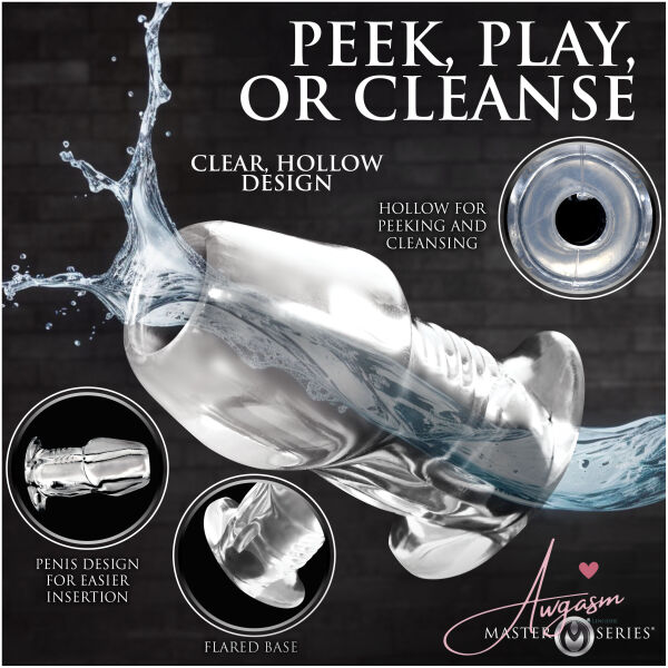 Dicked Clear Hollow Anal Plug - X-Large - Image 3