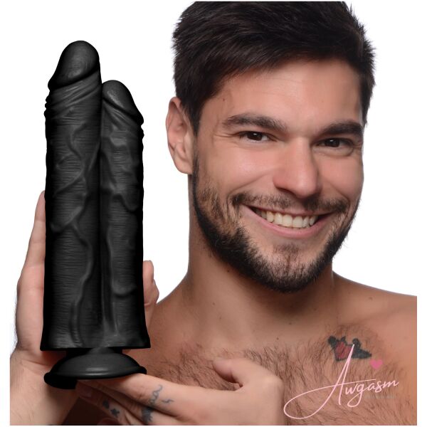 Double Stuffer 10 Inch Dildo - Black - Image 2