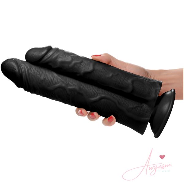 Double Stuffer 10 Inch Dildo - Black - Image 3