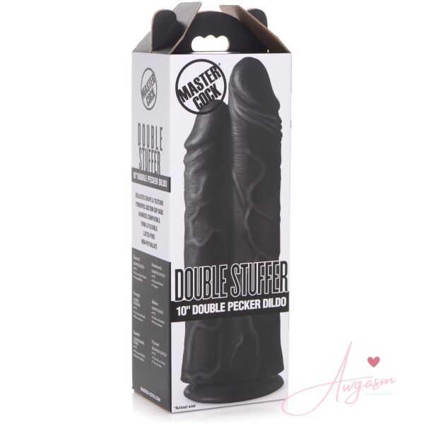 Double Stuffer 10 Inch Dildo - Black - Image 7