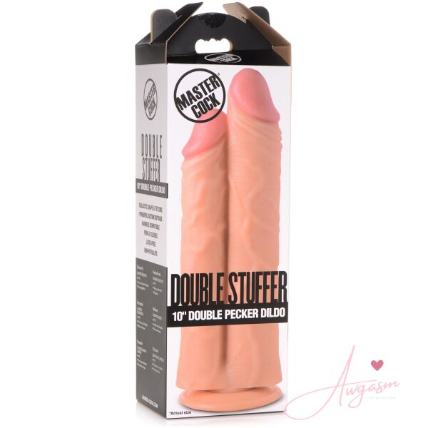 Double Stuffer 10 Inch Dildo - Light - Image 8