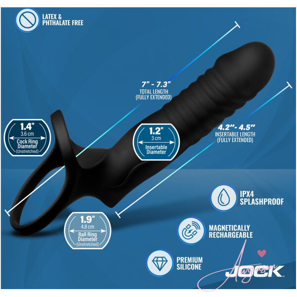 Double Thrust Thrusting & Vibrating Double Penetration C-Ring w/ Remote - Image 4