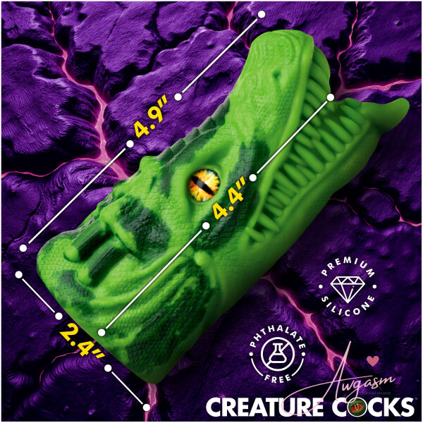 Dragon Tamer Silicone Stroker - Green - Image 4