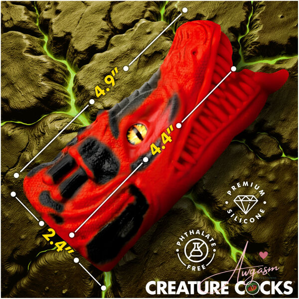 Dragon Tamer Silicone Stroker - Red - Image 4
