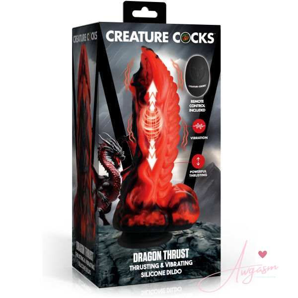 Dragon Thrust Thrusting & Vibrating Silicone Dildo - Image 6