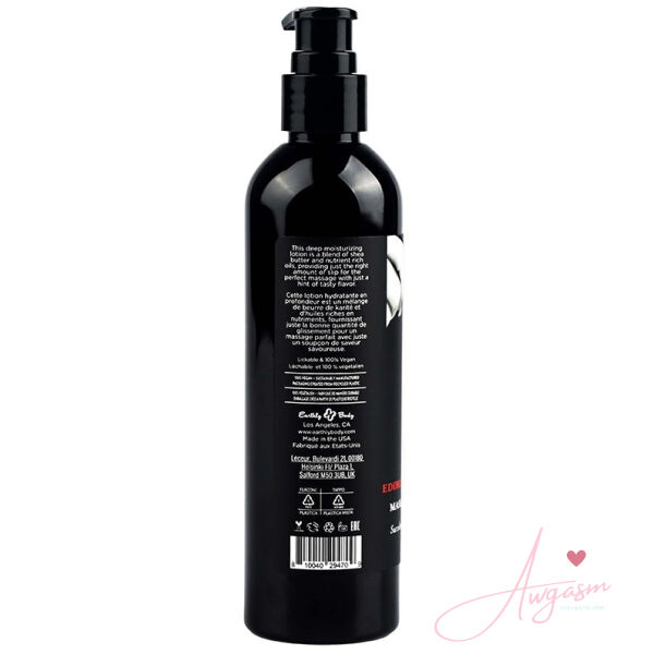 Earthly Body Edible Massage Lotion-Strawberry 8oz - Image 2