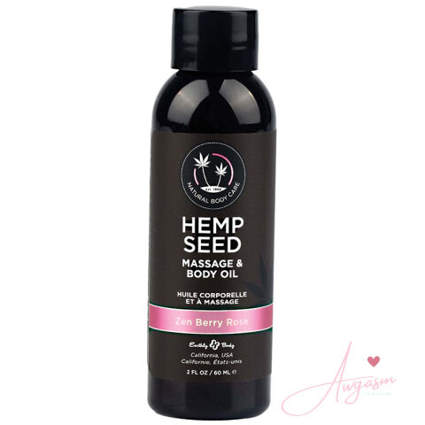 Earthly Body Hemp Seed Massage & Body Oil-Zen Berry Rose- 2oz