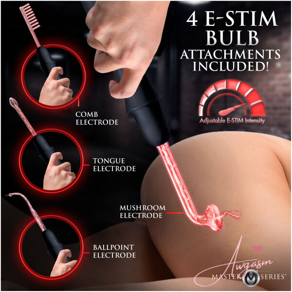 Elektrawand Rechargeable Violet Wand with Attachments - Black - Image 4