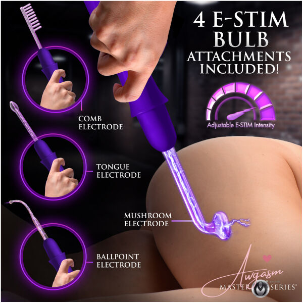 Elektrawand Rechargeable Violet Wand with Attachments - Purple - Image 4