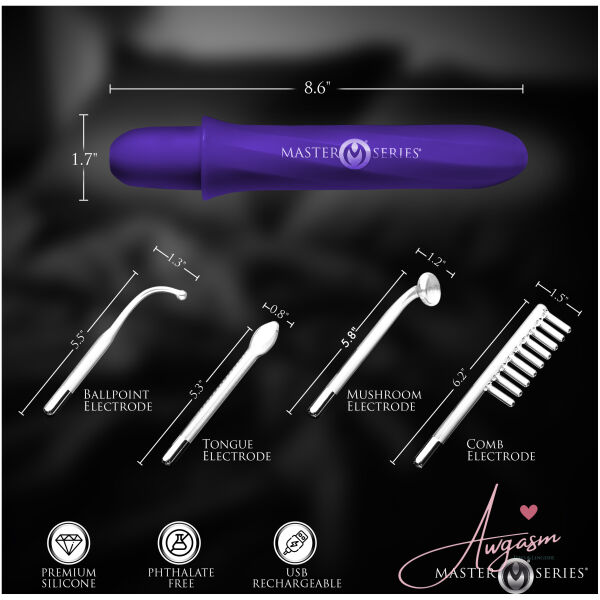 Elektrawand Rechargeable Violet Wand with Attachments - Purple - Image 5