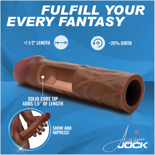 Enhancers 1.5" Silicone Penis Extension Sleeve - Dark - Image 3