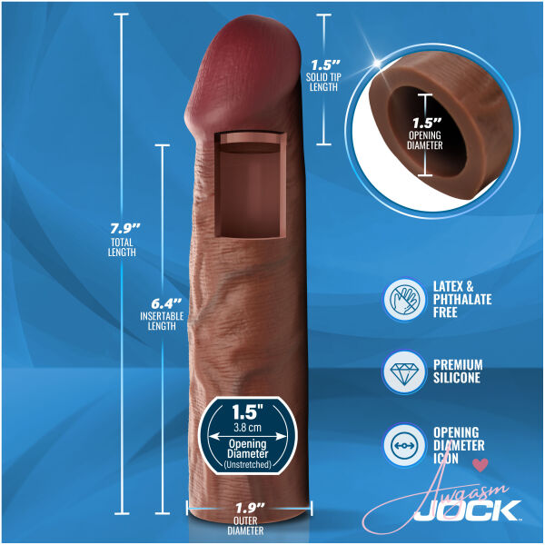 Enhancers 1.5" Silicone Penis Extension Sleeve - Dark - Image 4