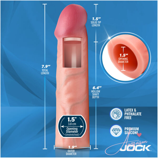 Enhancers 1.5" Silicone Penis Extension Sleeve - Light - Image 4