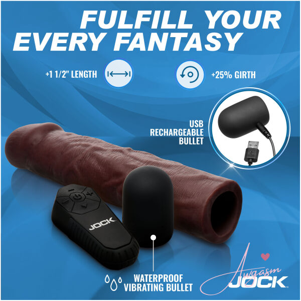 Enhancers Vibrating Penis Extension w/ Remote - Dark - Image 3