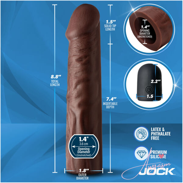 Enhancers Vibrating Penis Extension w/ Remote - Dark - Image 4