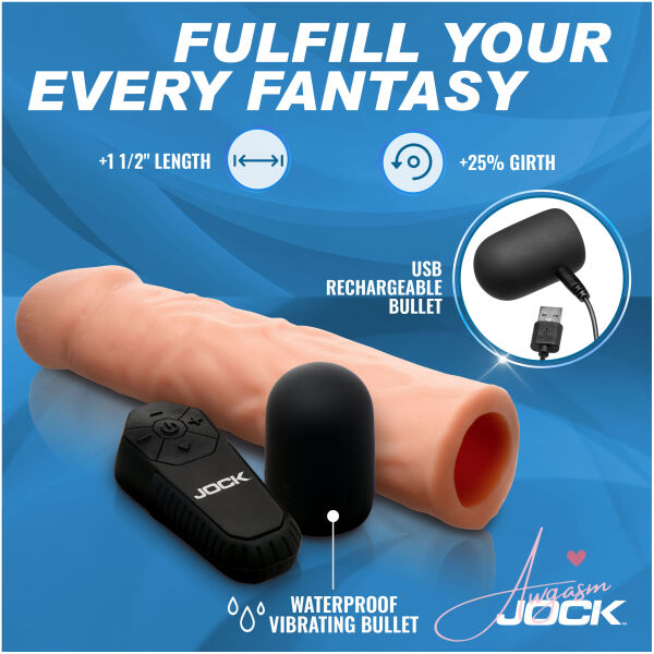 Enhancers Vibrating Penis Extension w/ Remote - Medium - Image 3