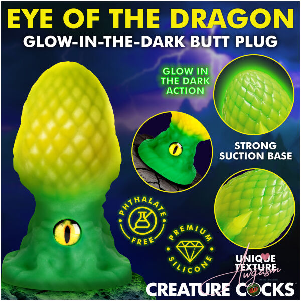 Eye of the Dragon Silicone Butt Plug - Green - Image 2