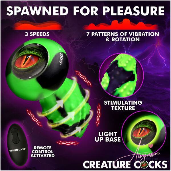 Eye of the Spawn Vibrating & Squirming Silicone Butt Plug - Image 2
