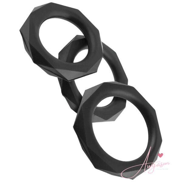 Fantasy C-Ringz Silicone Designer Stamina Set-Black - Image 2
