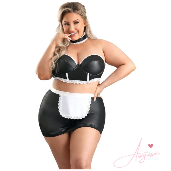 Fantasy Lingerie Play 5 Star Service Maid -Black 3x/4x - Image 2