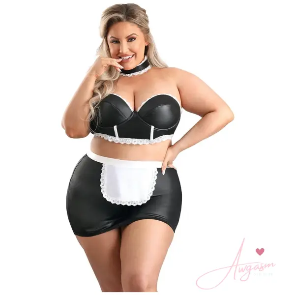 Fantasy Lingerie Play 5 Star Service Maid -Black 3x/4x - Image 2
