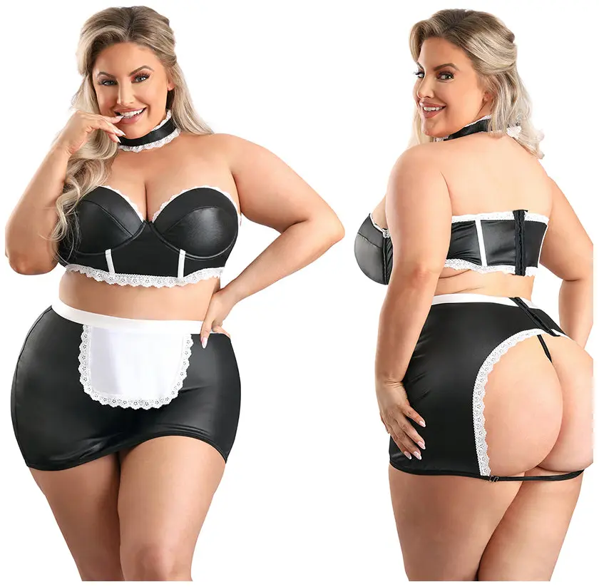 Fantasy Lingerie Play 5 Star Service Maid -Black 3x/4x