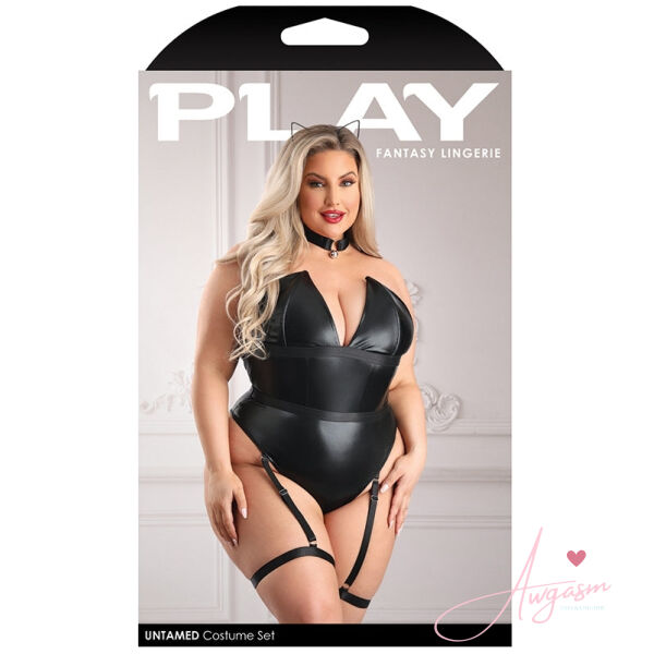 Fantasy Lingerie Untamed Cat Costume-Black 3X/4X-Boxed - Image 4